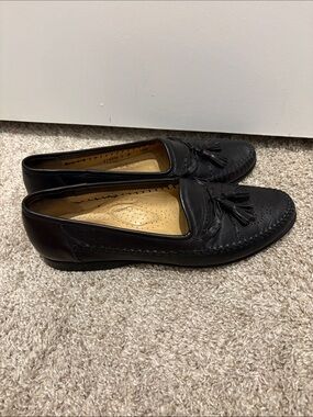 Santoni Black Tassel Leather Loafers for Women